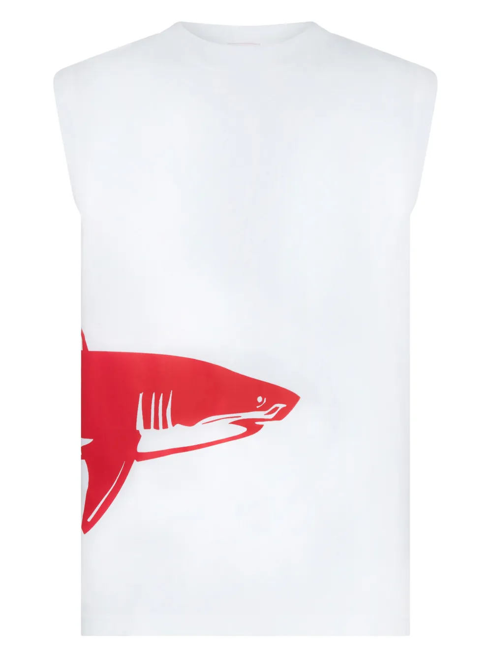Let's Swim Shark-print Tank Top In White