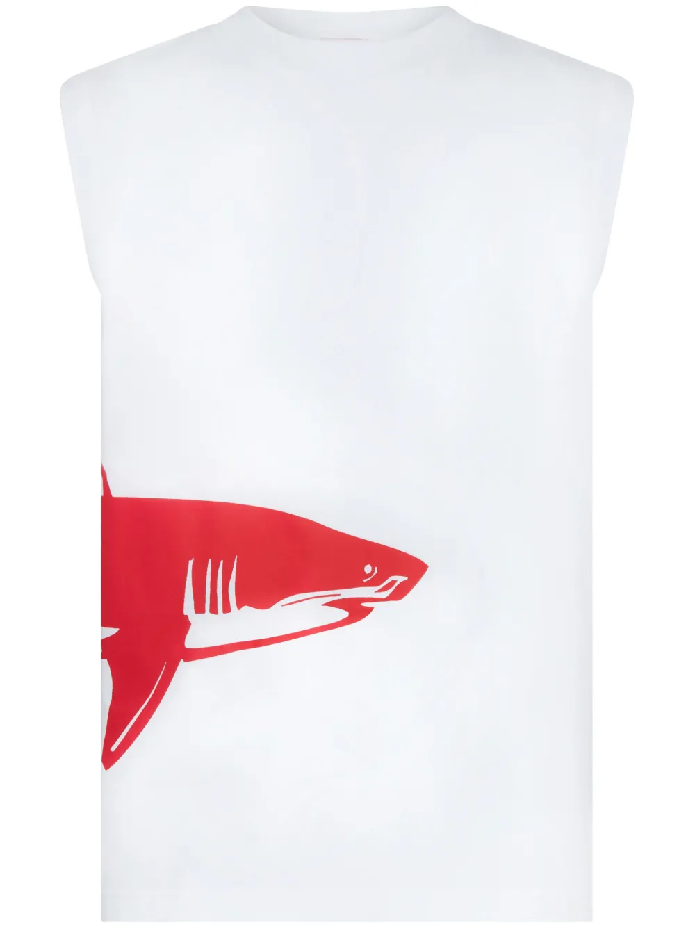 Let's Swim Shark-print tank top - White