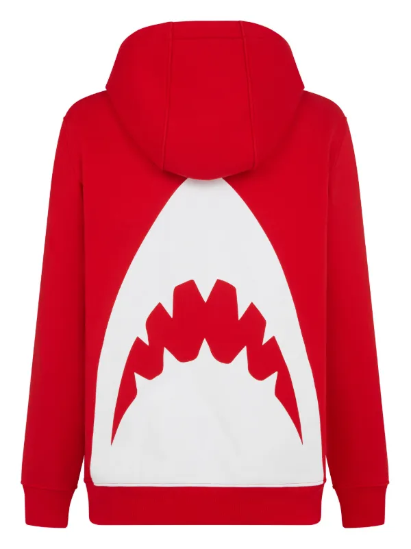 Let s Swim Sudadera Con Capucha y Tiburon Estampado Rojo FARFETCH ES