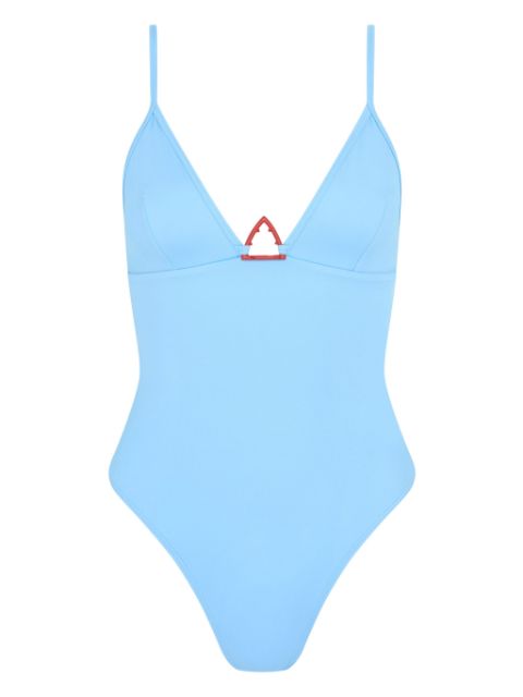 Let's Swim  Shark-logo swimsuit