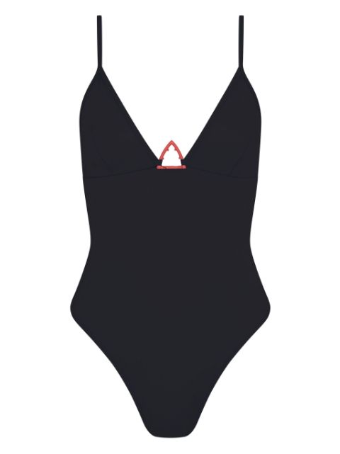 Let's Swim  Shark-logo swimsuit