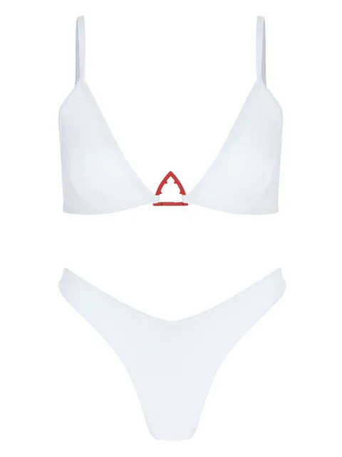 Let's Swim  top de bikini con logo White Shark