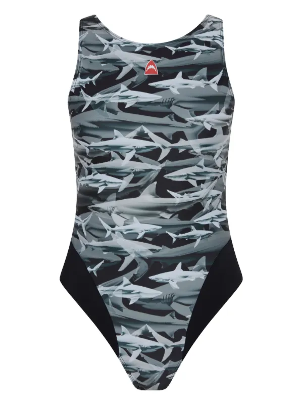 Shark print swimsuit on sale