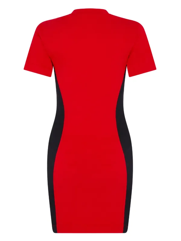 fitted lace wedding dress Short Sleeve Striped Red Bandage Mini Dress main image 1