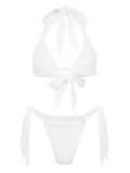 Let's Swim towelling triangle bikini top - White