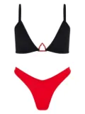 Let's Swim White Shark-logo bikini top - Black