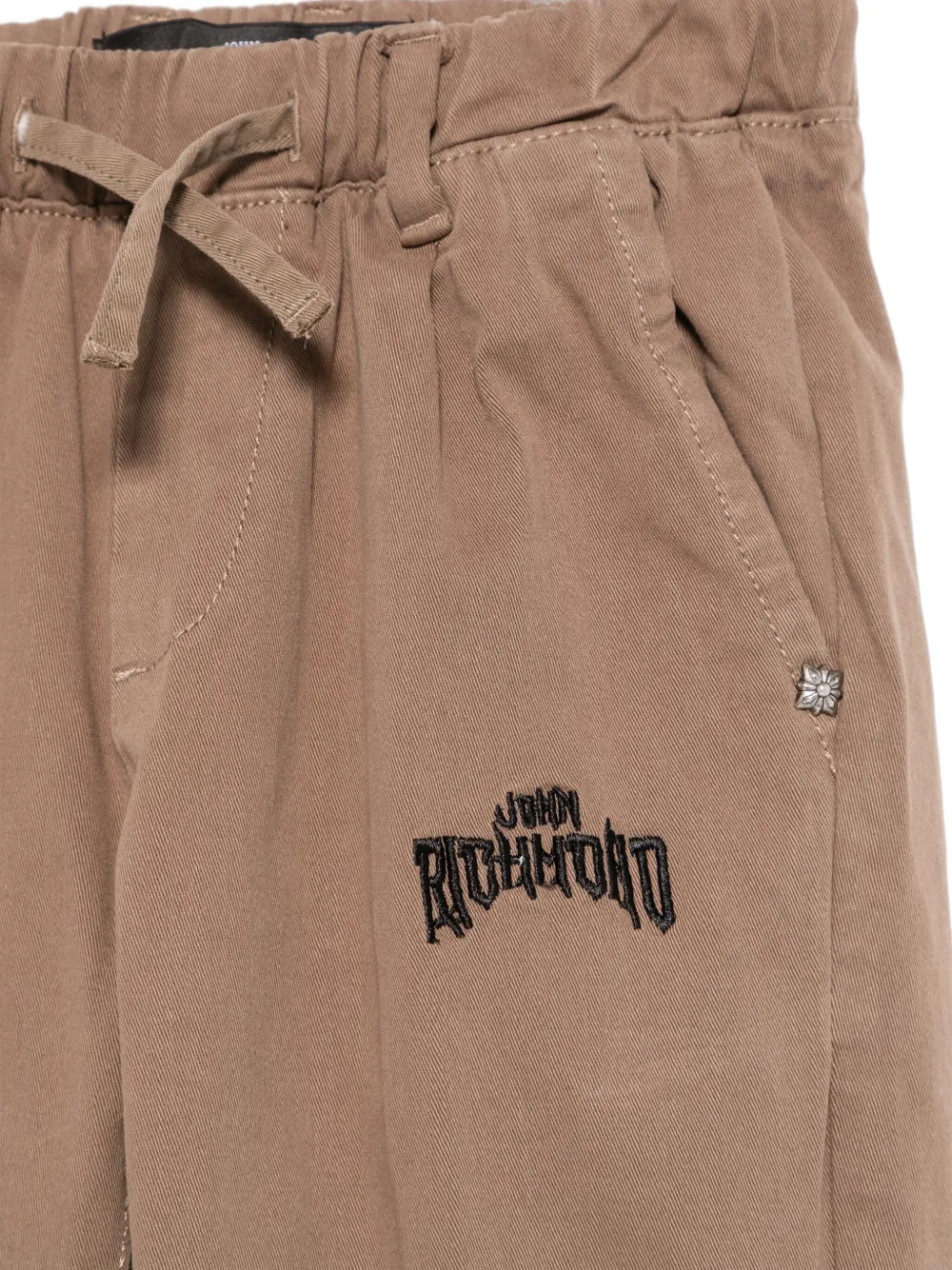 John Richmond Junior Broek met geborduurd logo Bruin