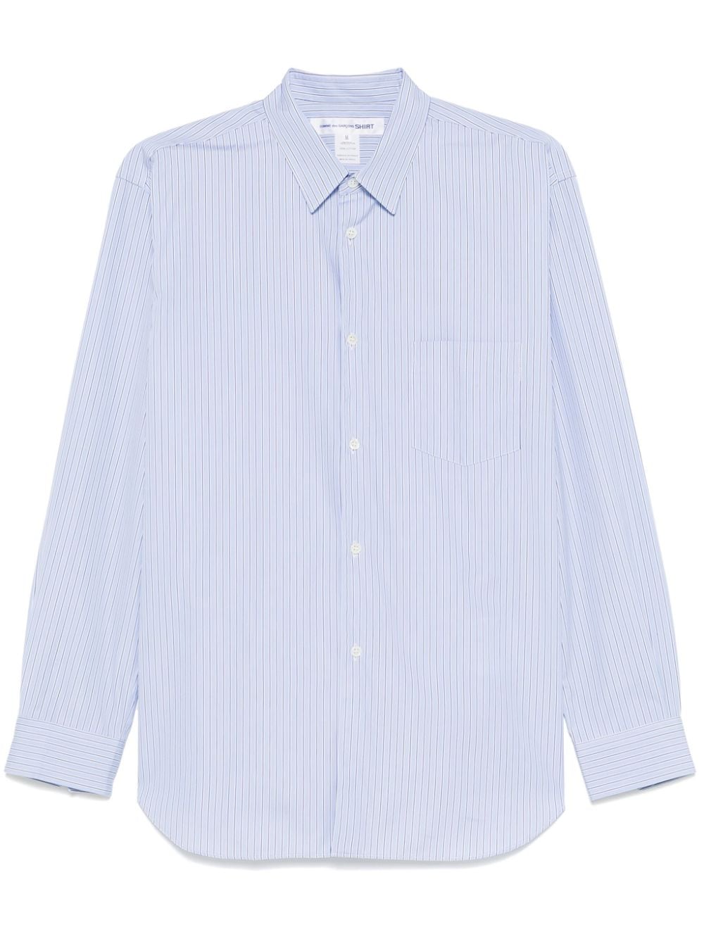 Shop Comme Des Garçons Shirt Striped Shirt In Blue