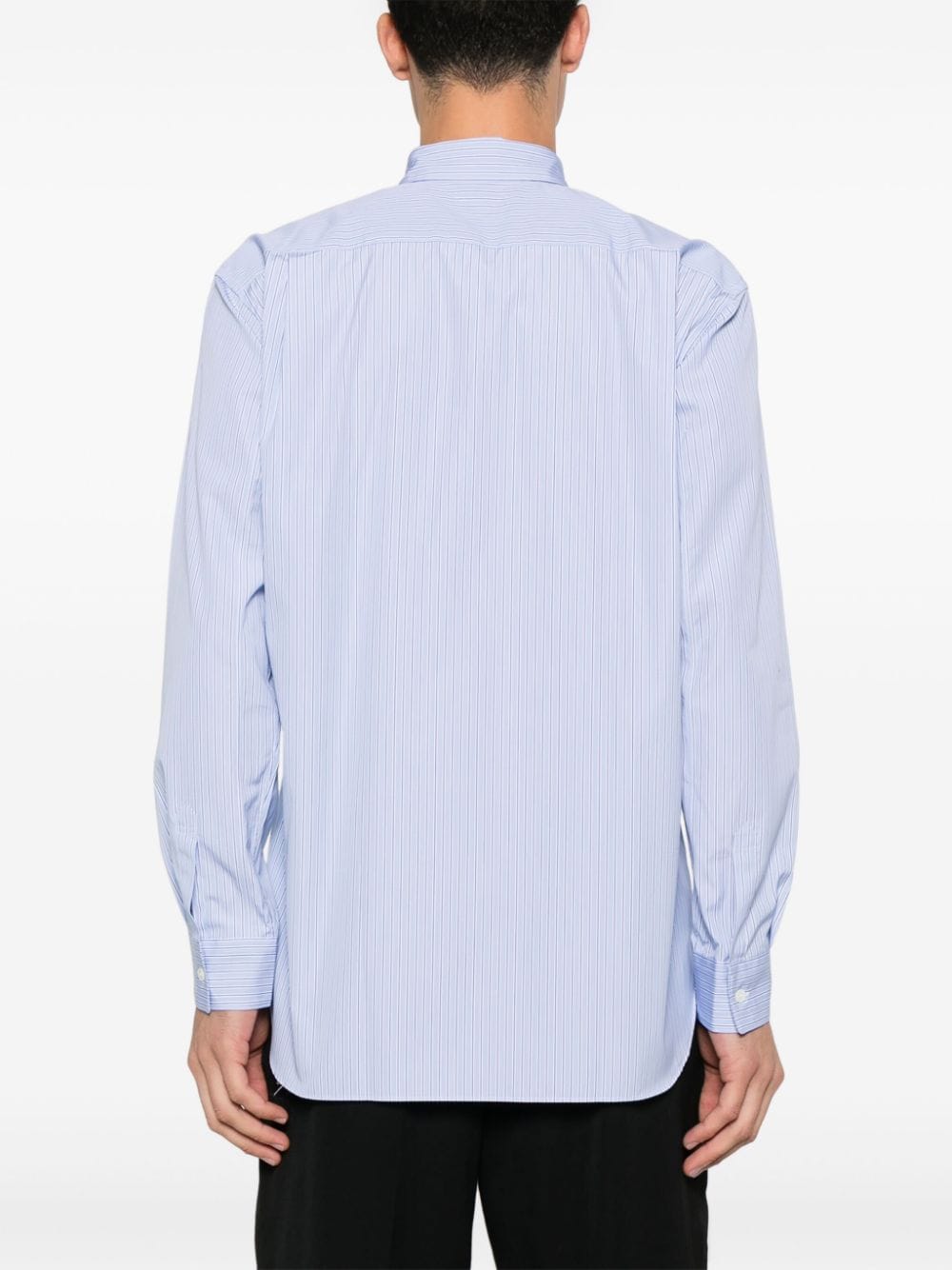 Shop Comme Des Garçons Shirt Striped Shirt In Blue