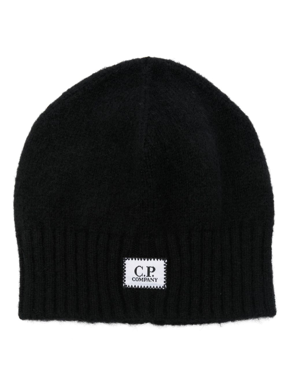 Shop C.p. Company Logo-patch Beanie In Black