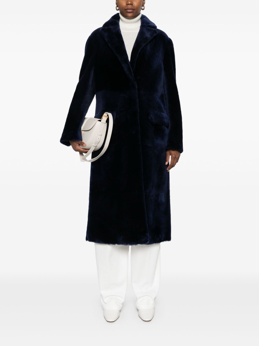 Blancha shearling coat - Blauw