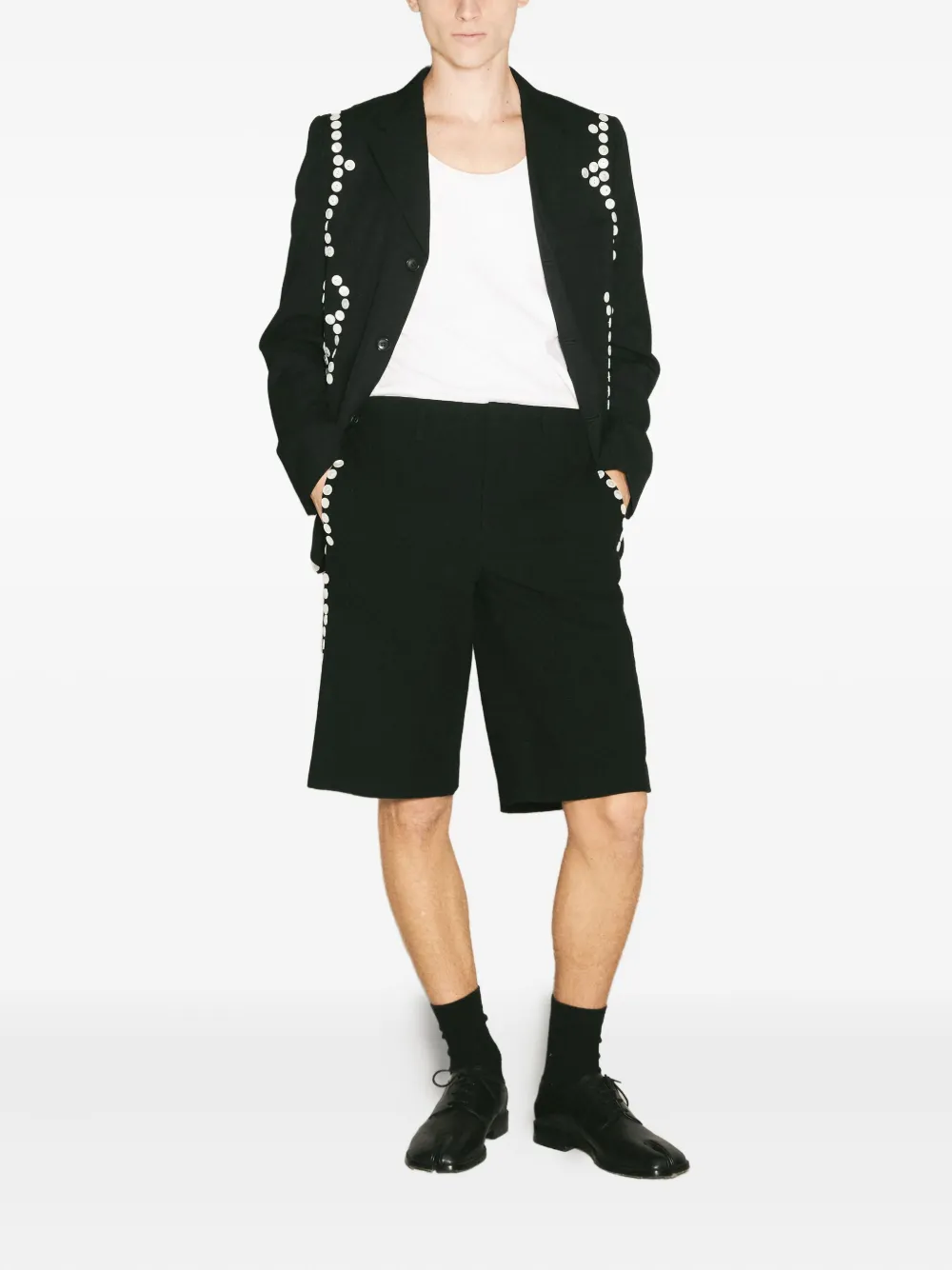 Comme des Garçons Homme Plus button-embellished shorts Zwart