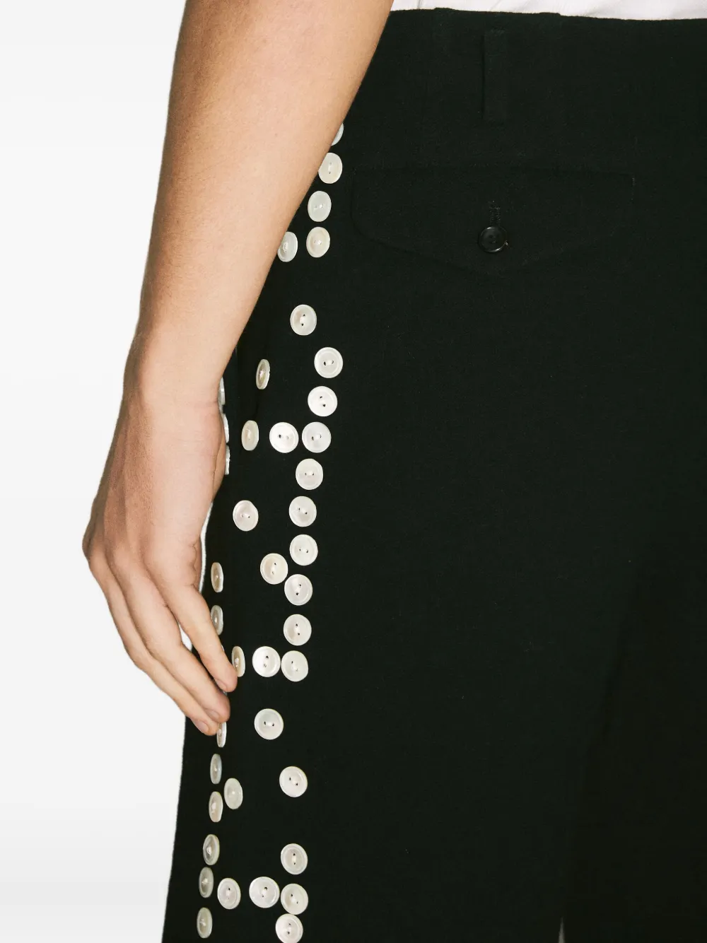 Comme des Garçons Homme Plus button-embellished shorts Zwart