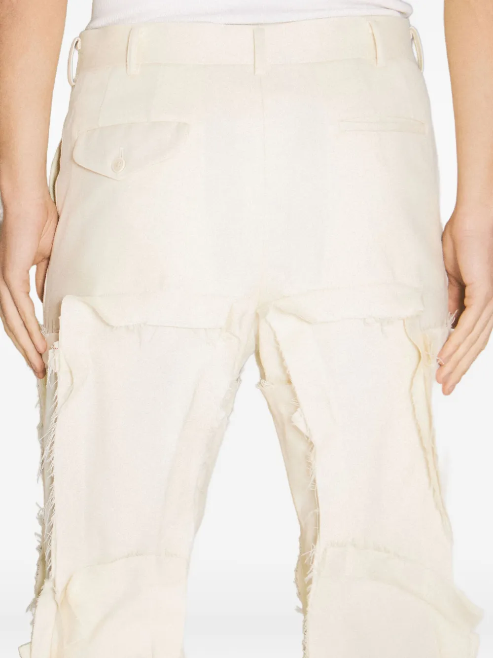 Comme des Garçons Homme Plus frayed-details tailored trousers Beige