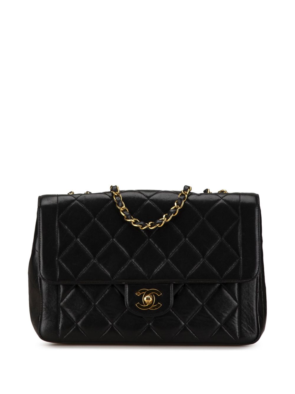 CHANEL 1994-1996 Medium Quilted Lambskin Border Single Flap shoulder bag Women