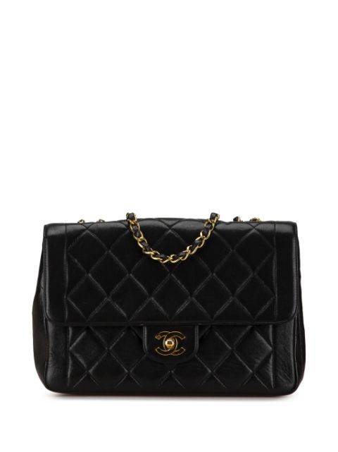 Affordable HOT SALE CHANEL 1994-1996 Medium Quilted Lambskin Border Single Flap shoulder bag Women