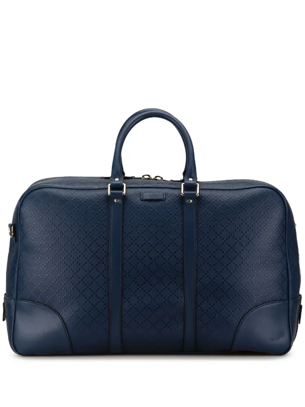 Gucci Pre Owned 2000 2015 Bright Diamante Leather travel bag women Calf Leather One Size Blue