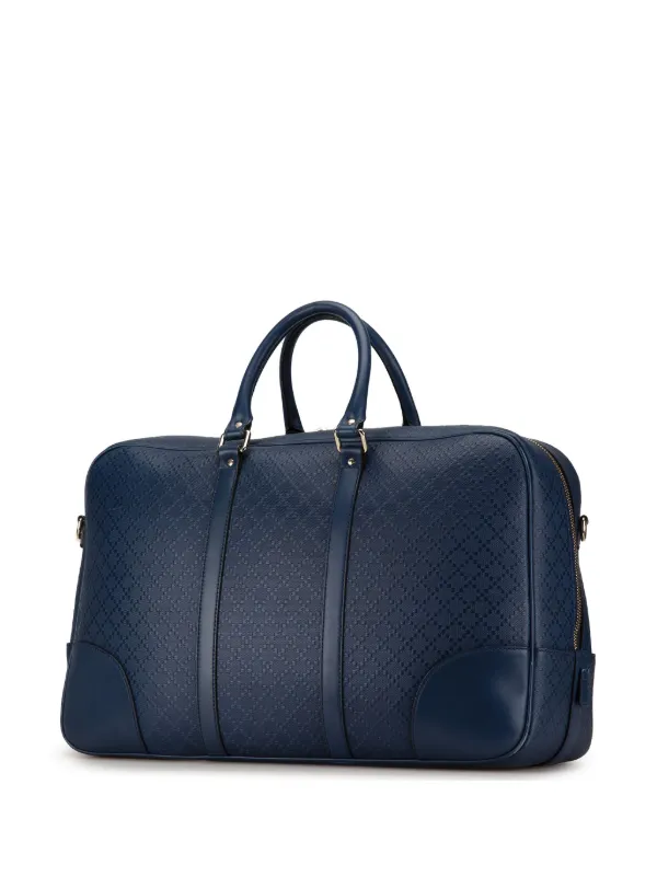 Gucci Pre Owned 2000 2015 Bright Diamante Leather Travel Bag Blue FARFETCH AU
