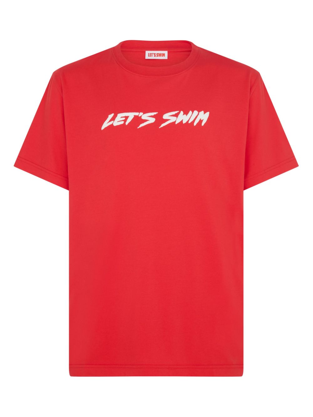 Shop Let's Swim Logo-print T-shirt In Red