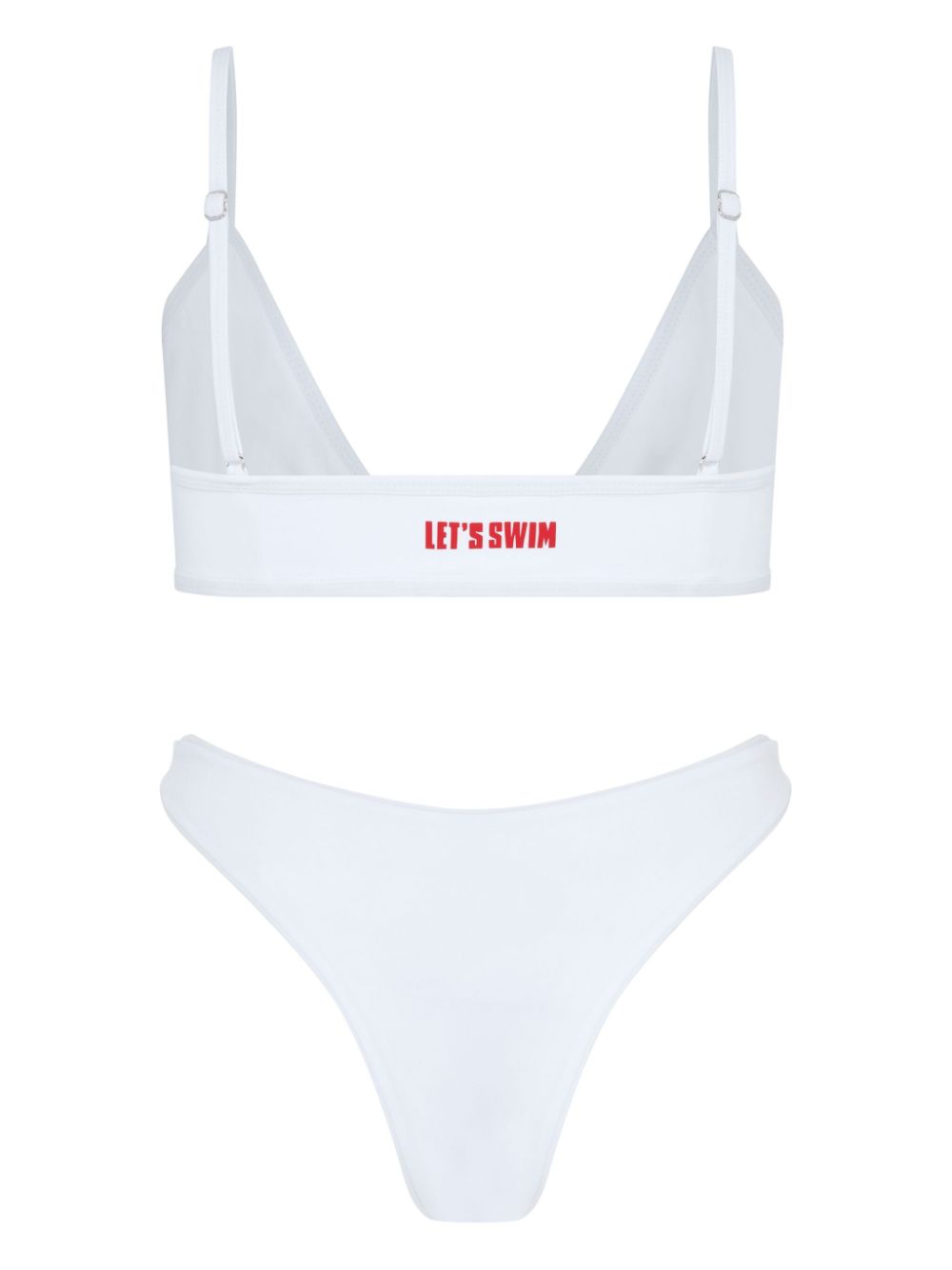 Shop Let's Swim High-rise Brazilian-style Bikini Bottoms In White