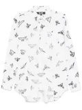 Black Comme Des Garçons birds-print shirt - White
