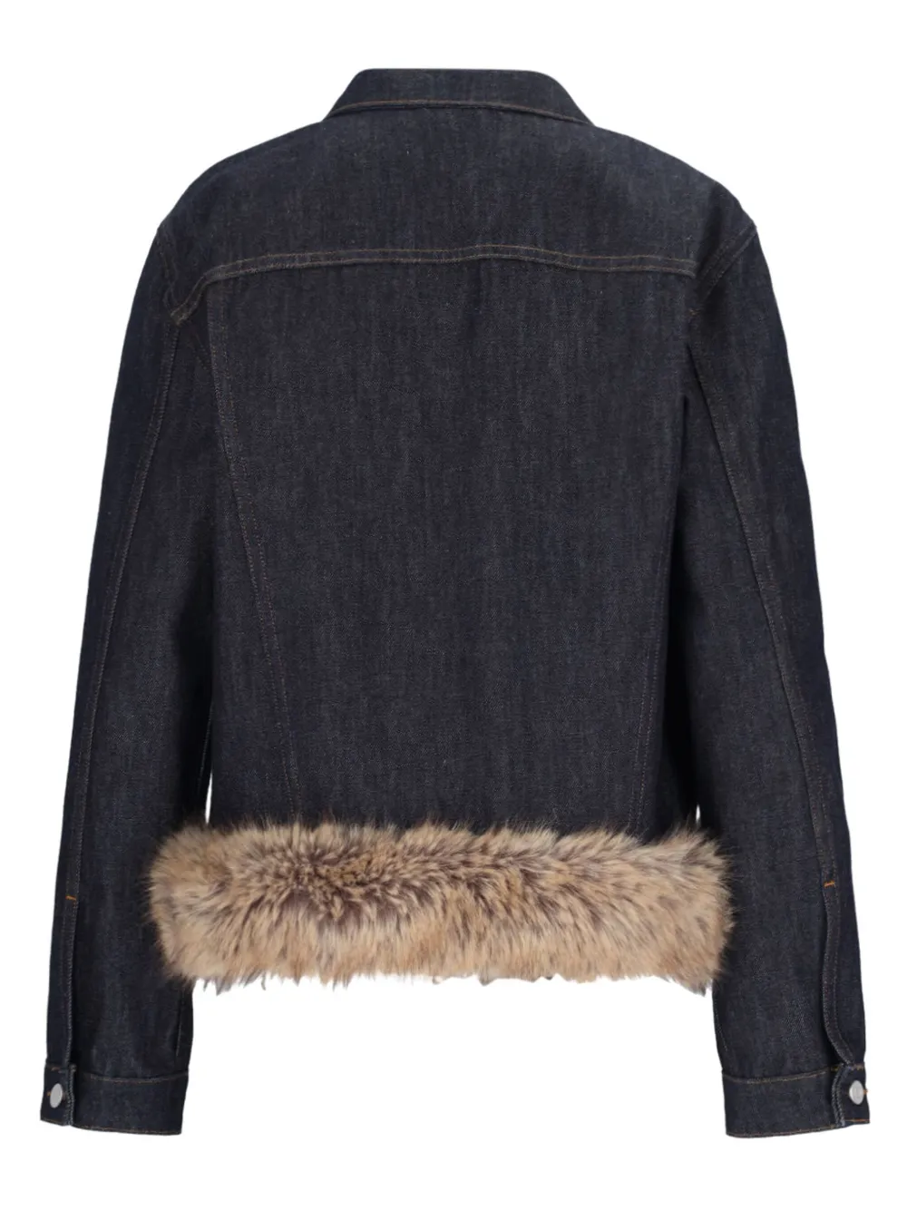 Coperni Jeansjacke Mit Faux Fur Kragen Blau FARFETCH DE