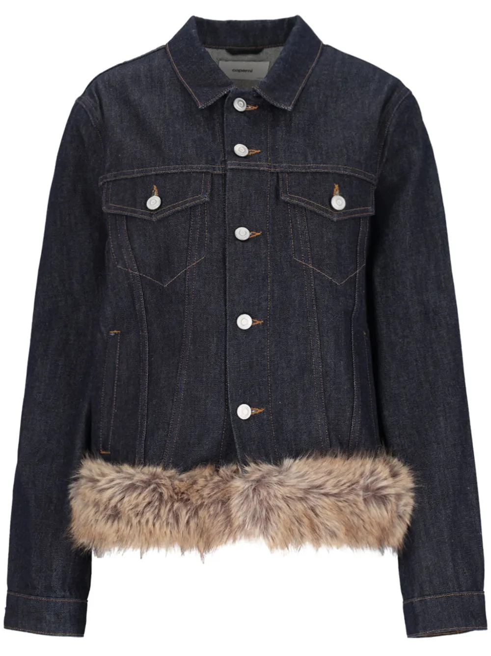 Coperni faux-fur hem denim jacket Women
