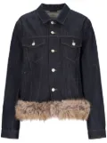 Coperni faux-fur hem denim jacket - Blue