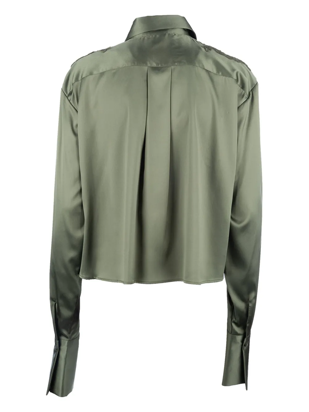 Ermanno Scervino loral-lace detail shirt - Groen