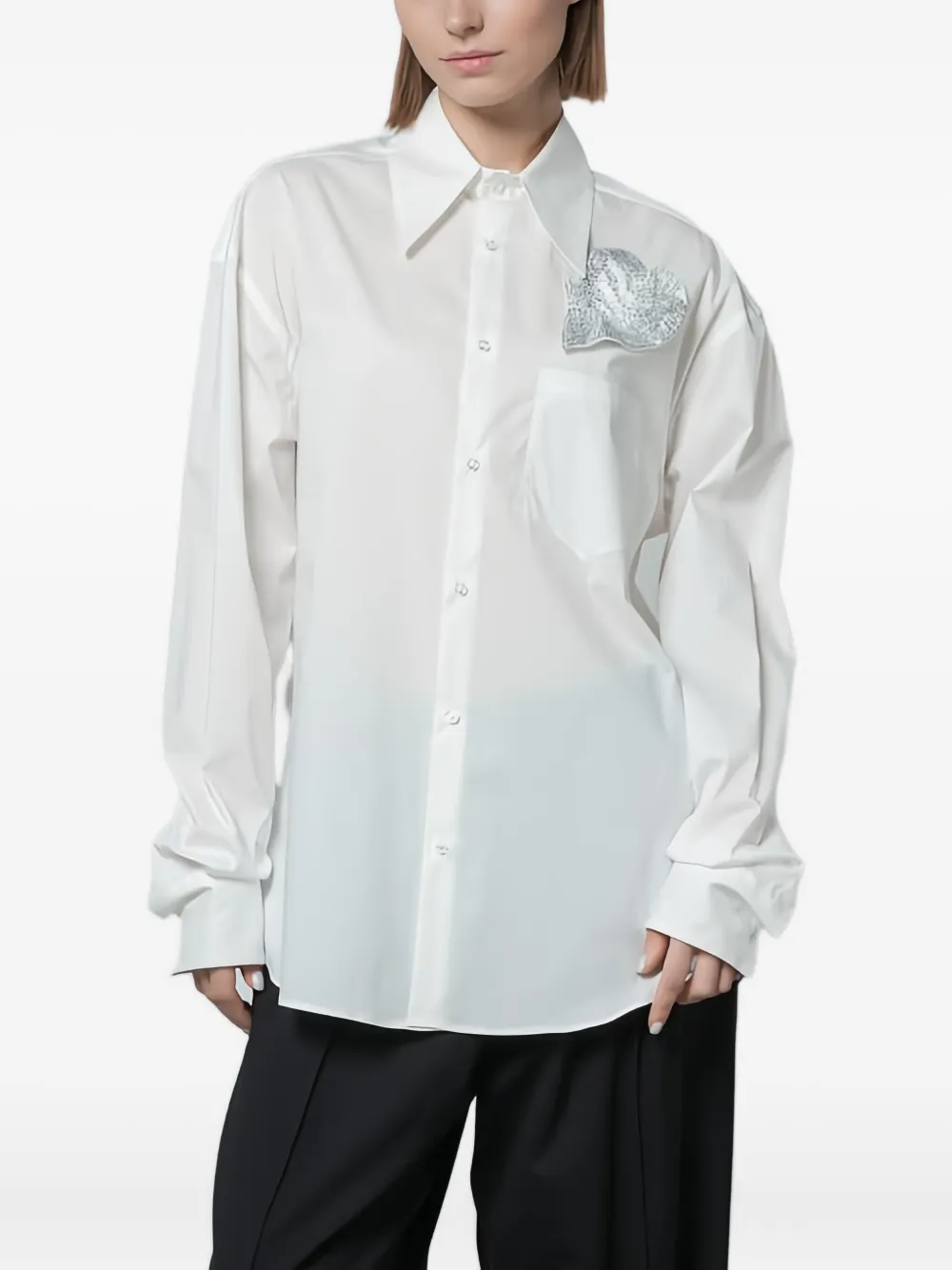 Giuseppe Di Morabito Blouse verfraaid met kristal Wit