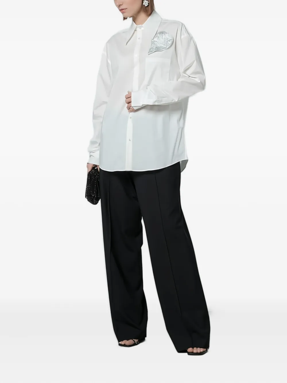 Giuseppe Di Morabito crystal-embellished shirt - Wit