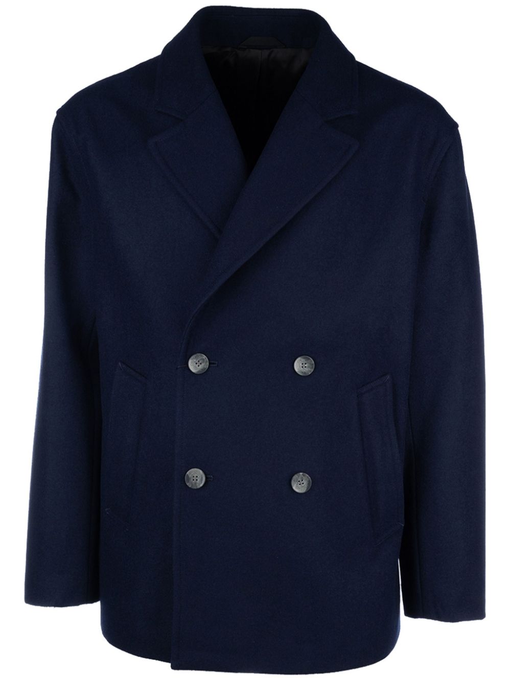 Calvin Klein brushed double-breasted coat - Blue