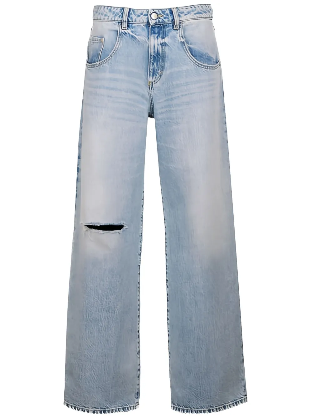 ICON DENIM knee-rip wide-leg jeans - Blauw