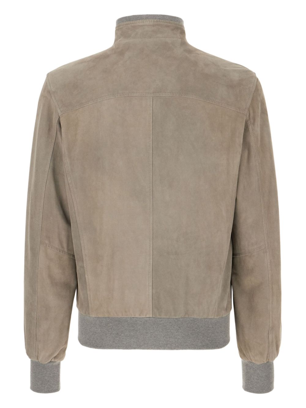 Barba Fox zip-up suede bomber jacket - Beige