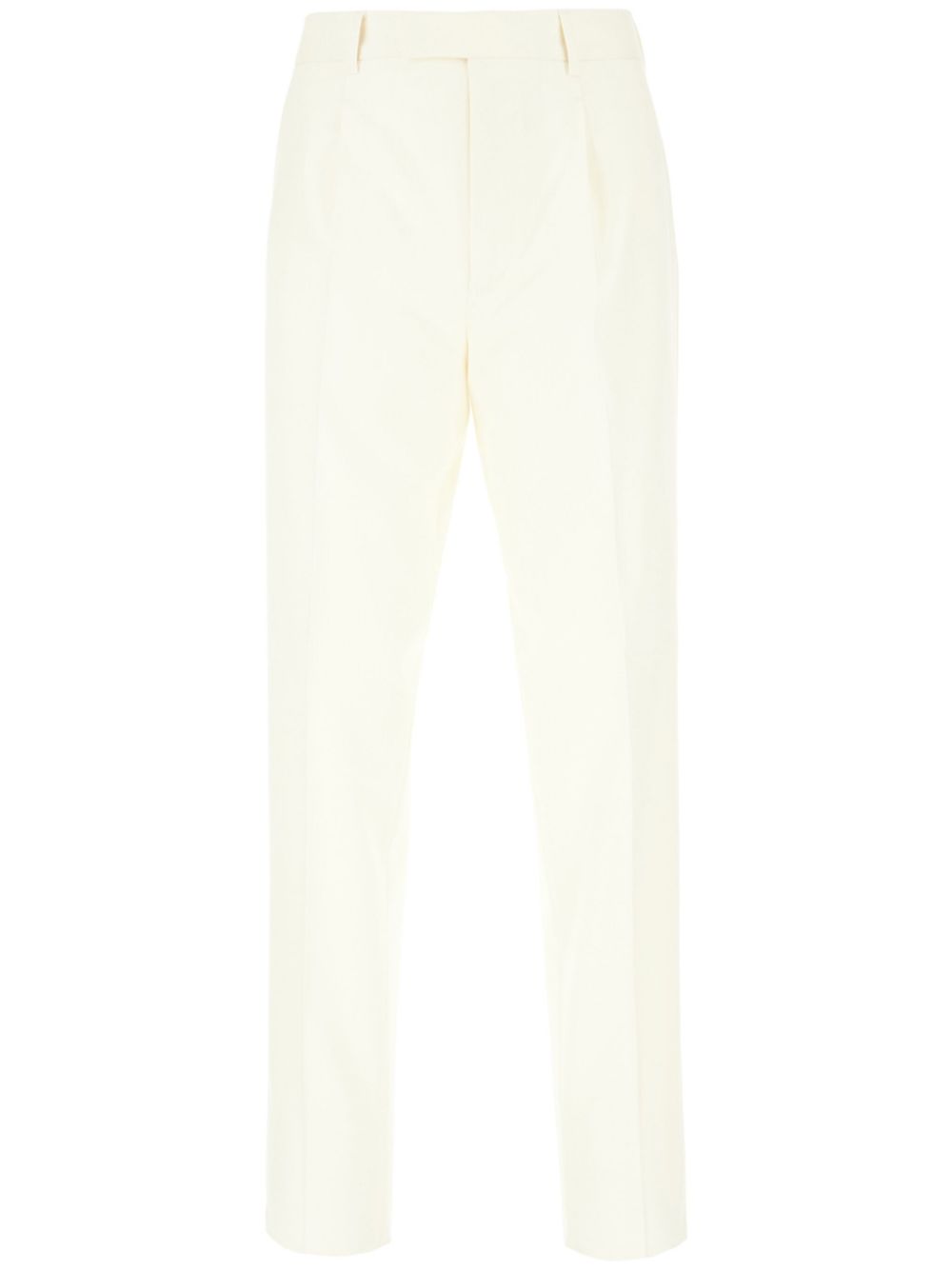 Zegna pressed-crease tapered trousers - White