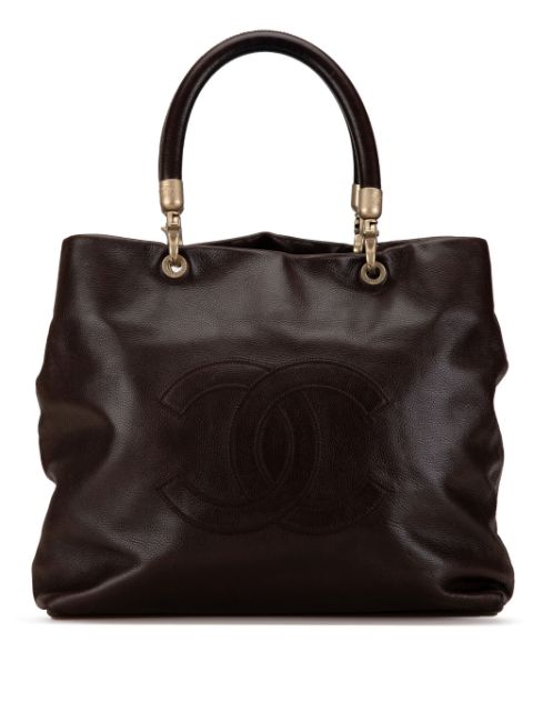 HOT SALE CHANEL 2003-2004 CC Caviar tote bag Women