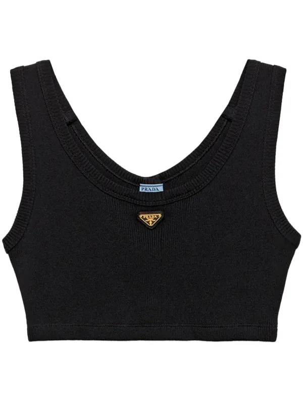 お洒落度UP】PRADA◇Re-Nylon ブラトップ 見せブラ ロゴ付き