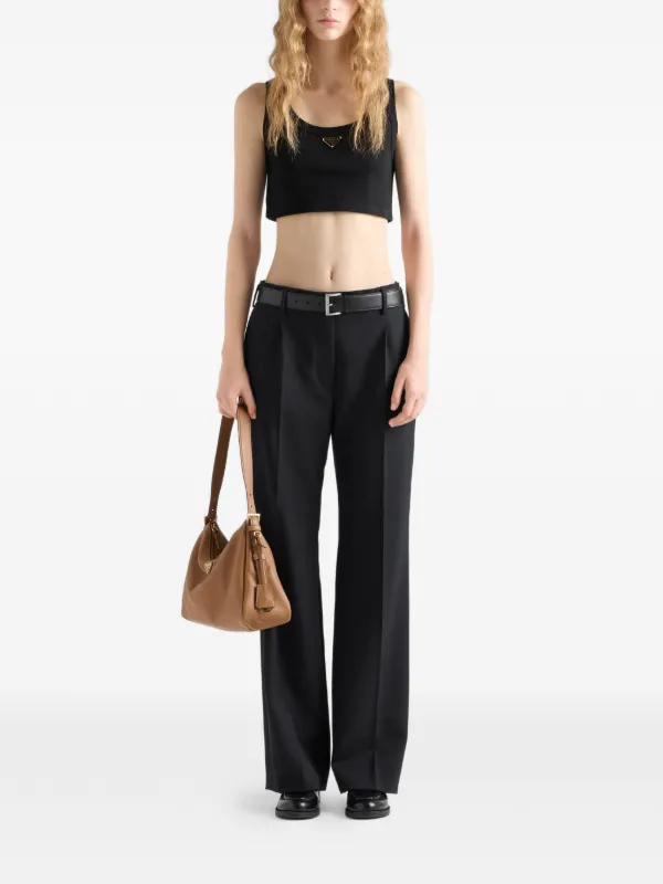 Prada トライアングルロゴ タンクトップ | ブラック | FARFETCH JP