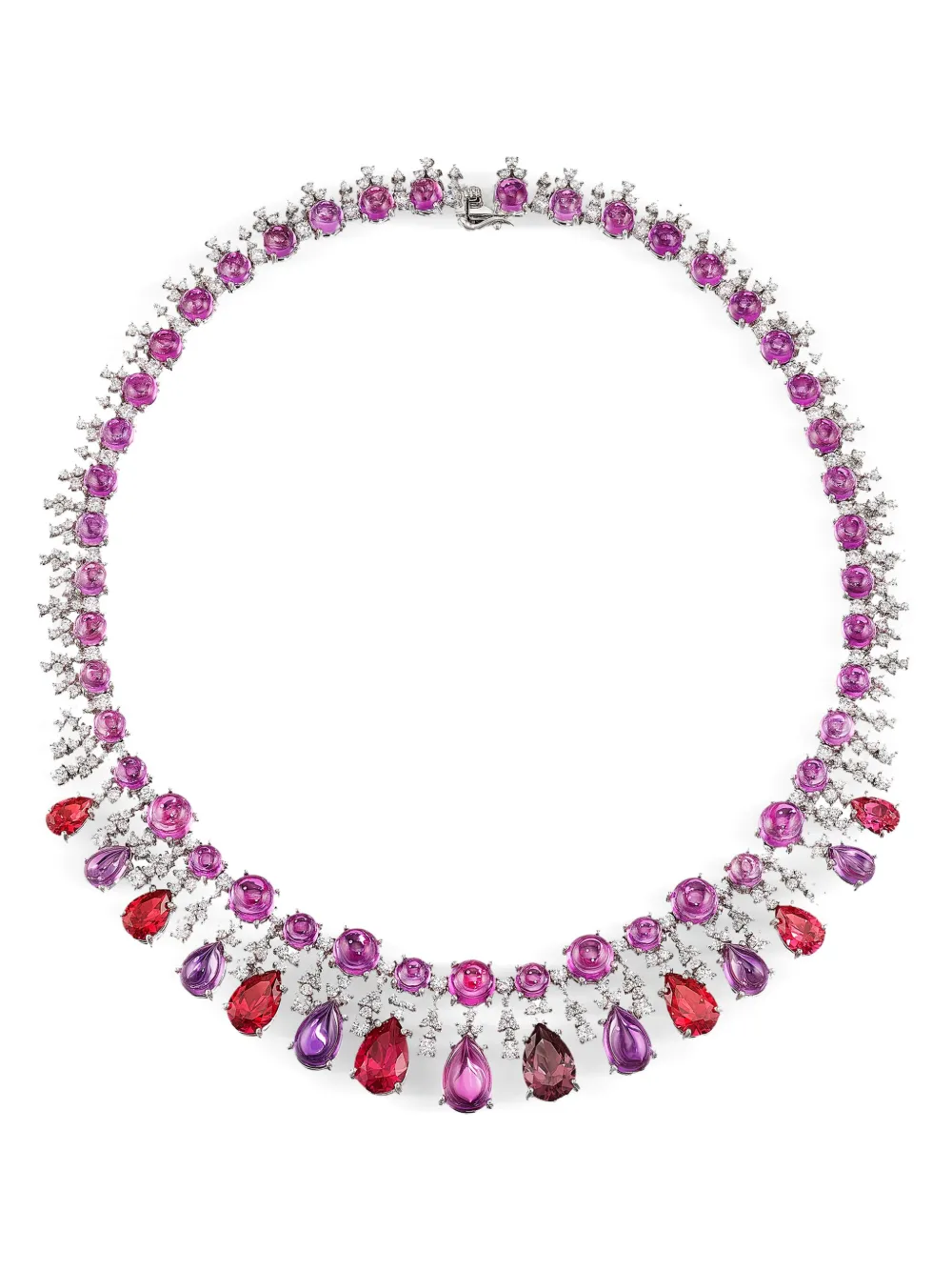 18kt white gold Pomegranate Tutti Frutti necklace