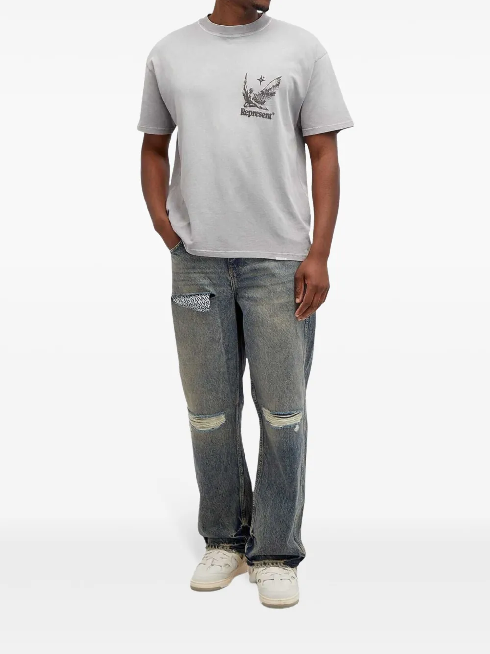 Represent T-shirt met print - Grijs