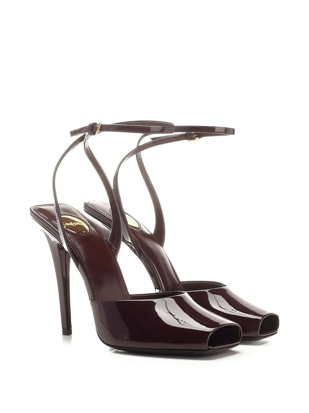 Saint Laurent 110mm La Scandale patent-leather sandals | Heeled Sandals | Image 2