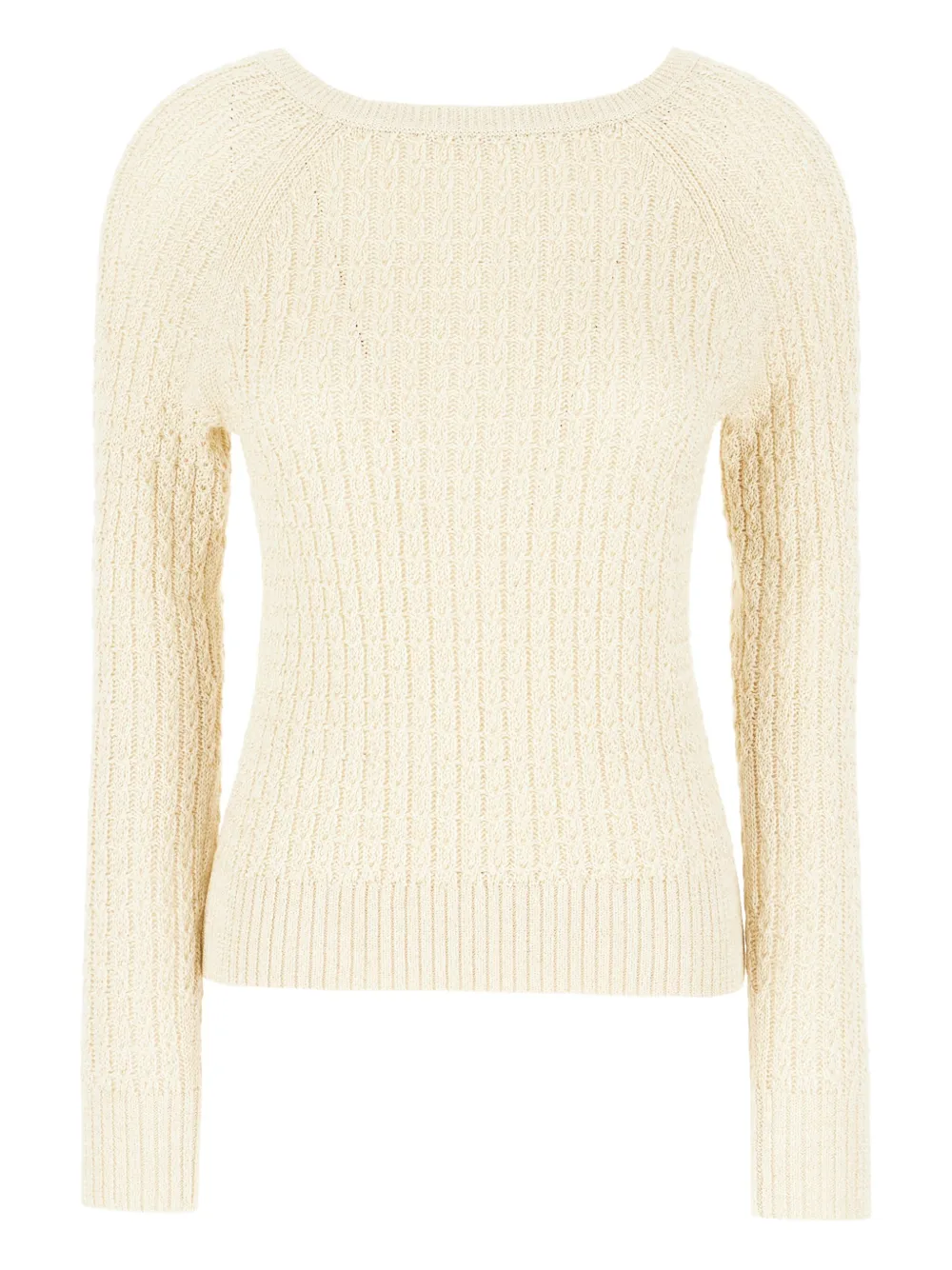 Ballantyne Kabelgebreide trui met raglan mouwen Wit