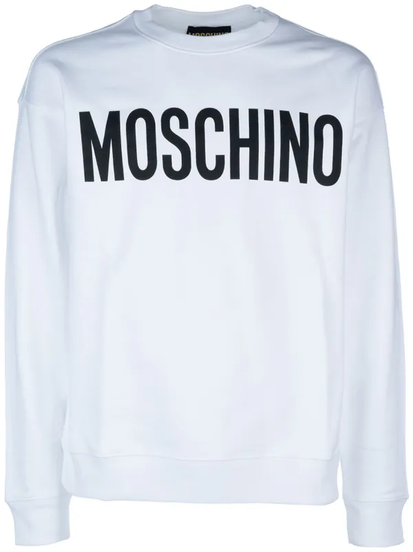 Moschino logo print Sweatshirt White FARFETCH HK