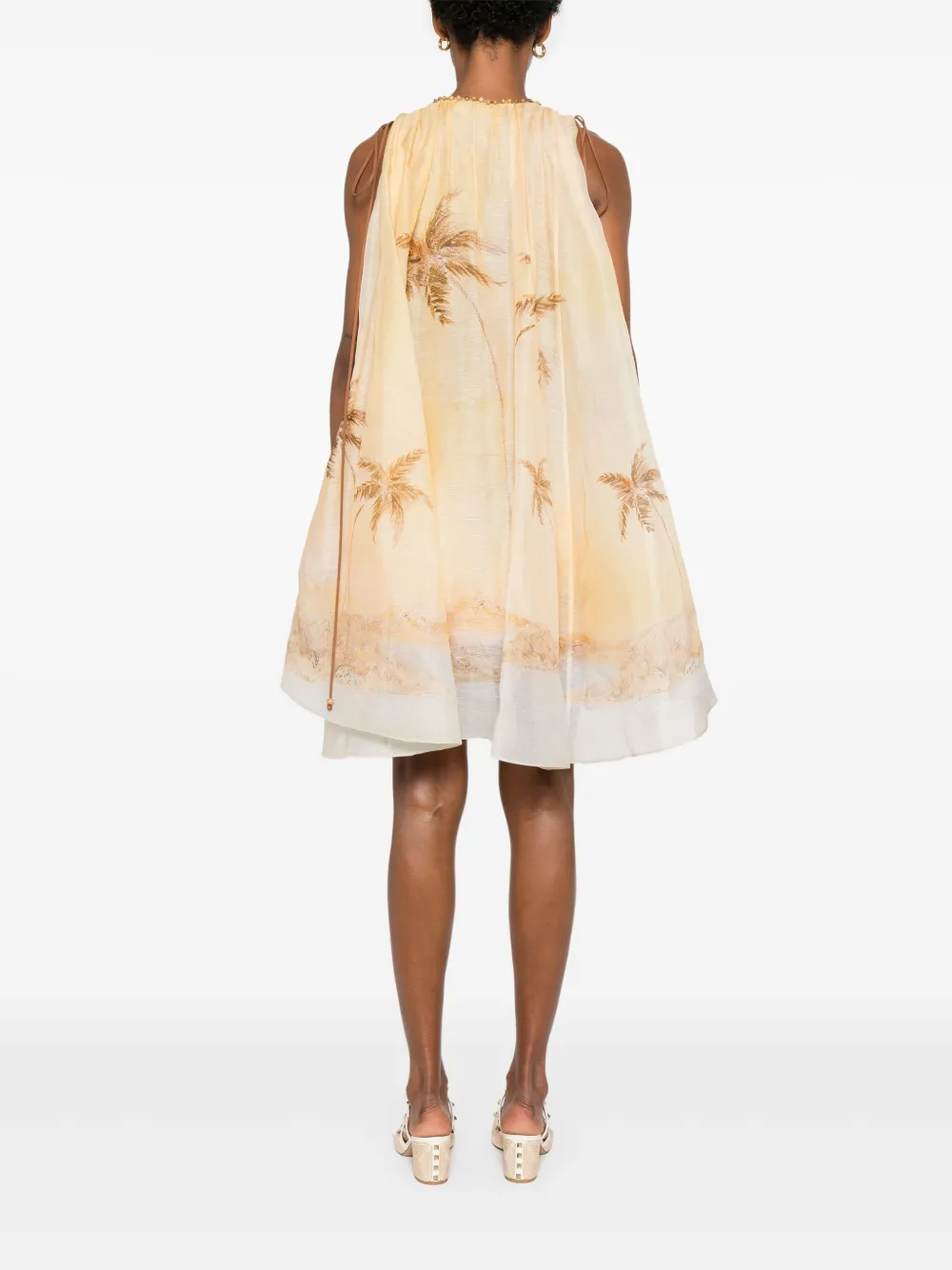 ZIMMERMANN Balance Plunge mini-jurk Geel