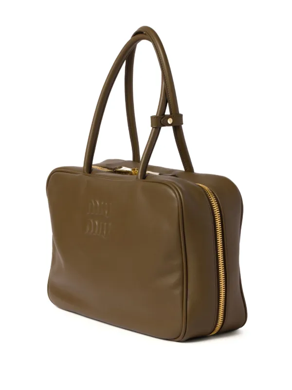 存在感抜群★ miumiu BEAU LEATHER BAG Miu Miu Leather Beau Bag | Brown | FARFETCH CA