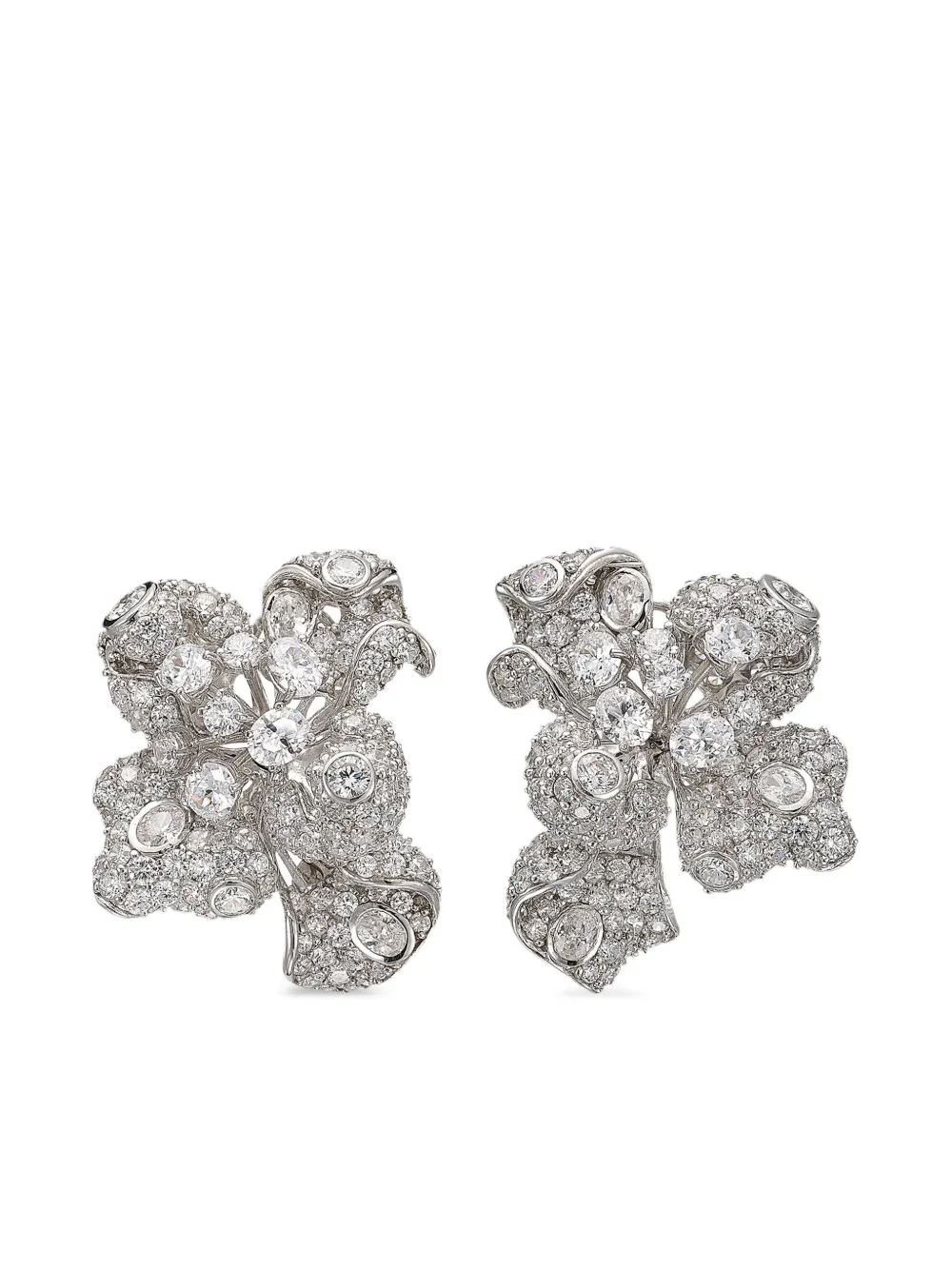 18kt white gold Bloomingdale diamond earrings