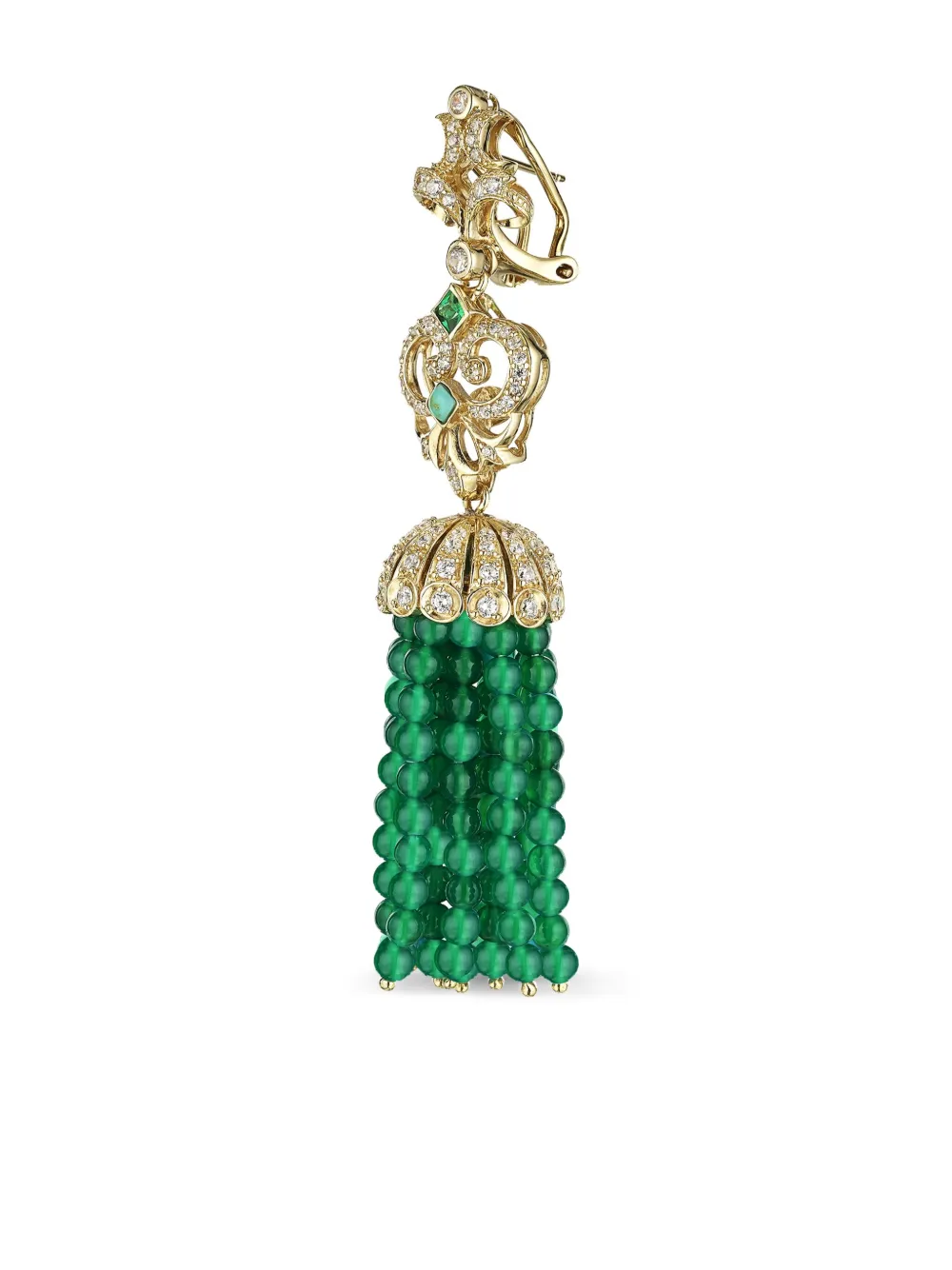 Anabela Chan 18kt geelgouden Tassel oorbellen met diamant en agaat