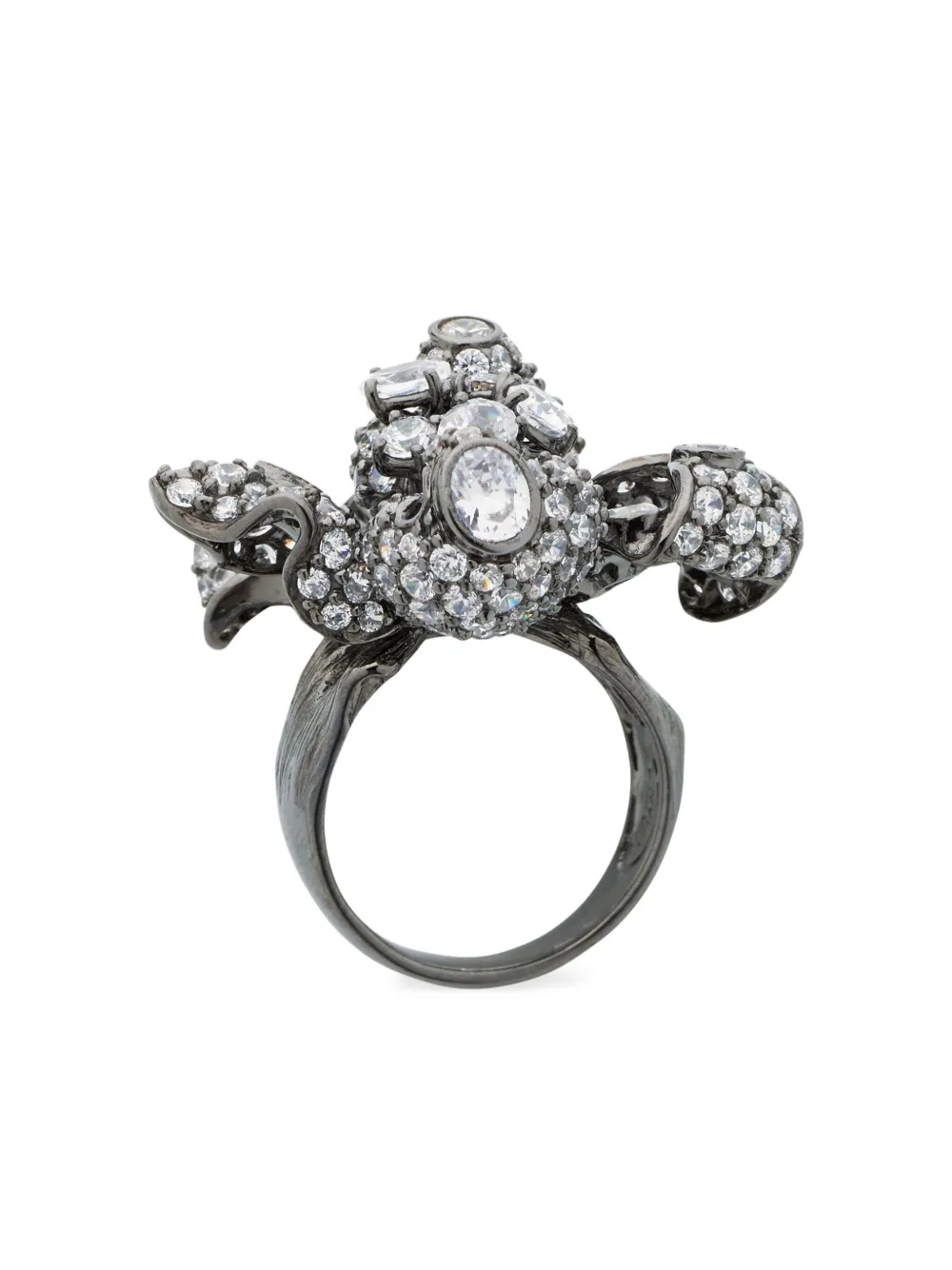 Anabela Chan 18kt gouden Bloomingdale ring met diamant - Zwart