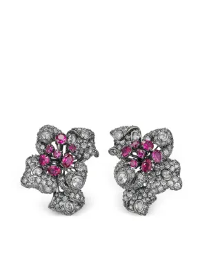 Roberto Coin Princess Flower ダイヤモンド＆ルビー ピアス 18K