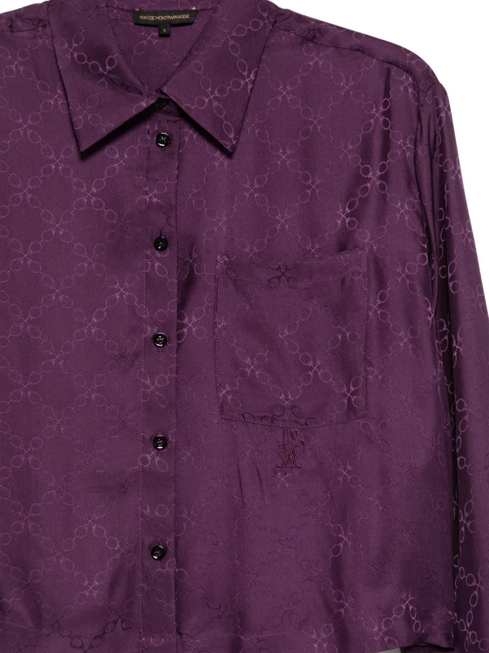 Kiki de Montparnasse Cropped pyjamatop met jacquard Paars